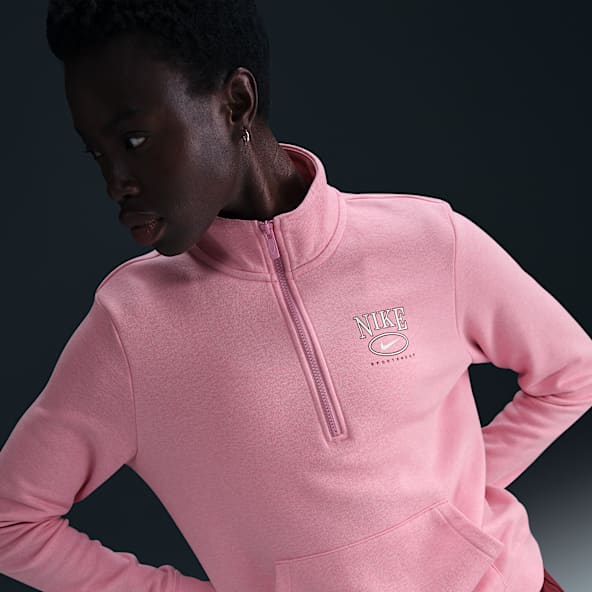 Nike air womens half zip hoodie pink best sale